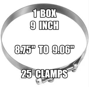 1 Karton DIXON 9 Zoll Edelstahl T-Bolzen Schlauchschellen - STBC900 - 25 Schellen - Bild 1 von 2