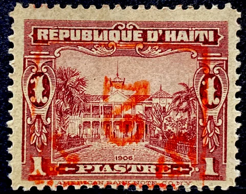 Haiti 1917-18.SC # 245 2 c on 1 o claret Inverted Surcharged Cover