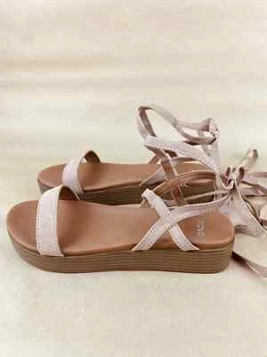 NOVO 'Boombayah' Lace Up Strap Sandal SIZE 7 Nude Brand New Never Worn - image 1 of 4