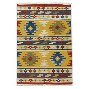New Afghan Chobi Hand Woven Veg Dyed Wool Kilim Rug 4x6 feet CAUCASIAN STYLE RUG - Picture 1 of 4