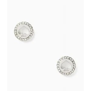 Kate Spade New York Womens Spot The Spade Clear Gold Tone Pave Stud Earrings - Picture 1 of 4