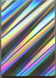 10 x A4 Holographic Effect Card Diagonal Rainbow Stripe Designs 300gsm NEW