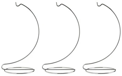 8 Inch Tall Bright Silver Chrome Ornament Display Stand Hanger Holder, Pack of 3 - Image 1 of 4