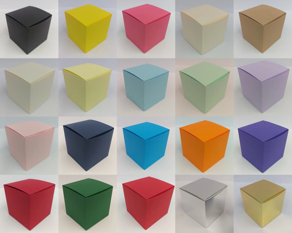 Large Square Cube Self Locking Favour Boxes For Cupcakes,Gifts- No Glue Required - Image 1 of 1