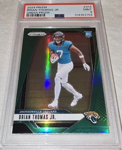 2024 PANINI PRIZM GREEN PRIZM #314 BRIAN THOMAS JR. ROOKIE RC PSA 9 - Picture 1 of 5