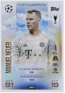Manuel Neuer Portero Bayern, 2 veces ganador de la Copa CL, tarjeta de colección de fútbol 357 - Imagen 1 de 2