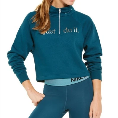 Talla L Nike Para Mujer Nuevo con Etiquetas Ropa Deportiva Brillo Cuello Embudo Media Cremallera Polar Top BV4990 Foto 1 de 4