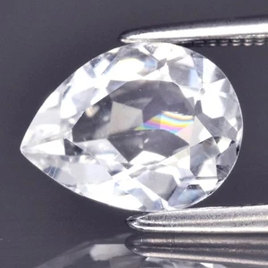 💎 1.94ct 9x7mm Pear Natural White Topaz - Unheated Brazil Gemstone - Picture 1 of 4