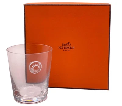 Hermes Paris Rock Glass Tumbler Tableware 2.56 x 2.95 inch in Box Japan Auth - Image 1 of 4