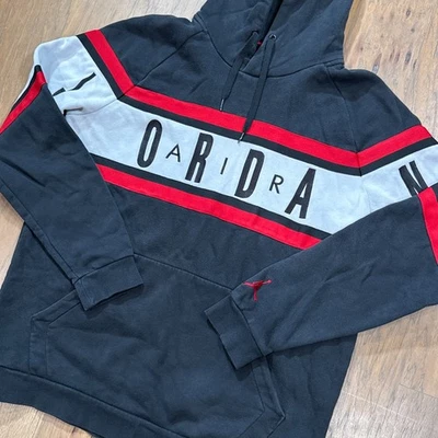 Jordan Hoodie Mens XL Black Stripes Spell Out Logo Air Jumpman Pullover Fleece - Image 1 of 4