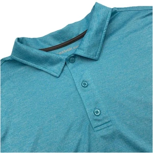 Reebok Golf Polo 3XLT Turquoise Short Sleeve Logo Collared Polyester - Picture 1 of 8