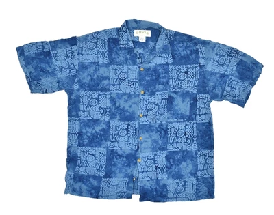 ORVIS Men's Blue Batik Hawaiian Camp Shirt Regular Size M Outdoors Fishing - Image 1 of 4