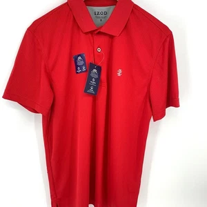 IZOD Men's Performance Cool FX Red Polo Shirt Cooling Technology UPF 20 Size M - Picture 1 of 10