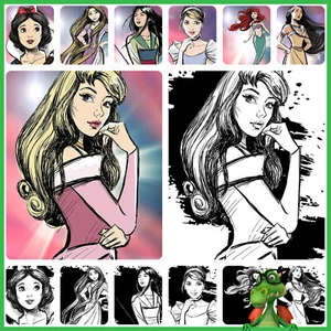 Disney Collect Topps Princess Ink Series 2 Master Set w/Awards 14  Digital Cards - Picture 1 of 12