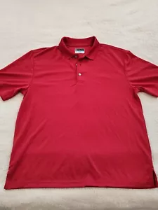 PGA Tour Airflux Mens Size Large Polo Golf Shirt Red Polyester Short Sleeve 3248 - Picture 1 of 8