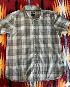 Camisa North Face Para Hombres XL Manga Corta Ligera Botón Frontal Cuadros Senderismo - Imagen 1 de 10