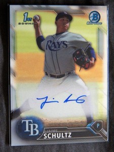 Tampa Bay Rays Jaime Schultz 2016 Bowman Chrome Certified Auto 1st Card