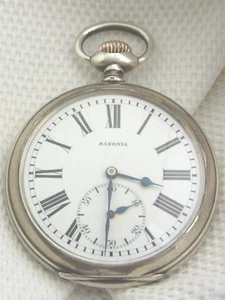alte Eisenbahner-Taschenuhr Silber 800/- ca um 1900 Saxonia - Bild 1 von 12