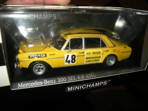 1:43 Minichamps Mercedes-Benz 300 SEL 6.8 AMG #48 Test Drive Le Mans 1972 en embalaje original - Imagen 1 de 1
