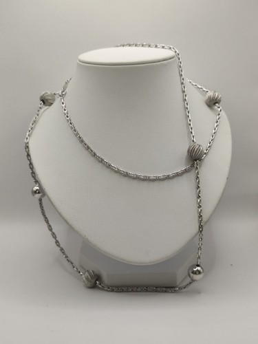 Collana Christian Dior manico e grande argento 1969 vintage ottima sfera rotonda