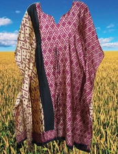 Womens Caftan Dress, Purple Loose dresses, Midi Beach CoverUp Kaftan Dress L-4XL