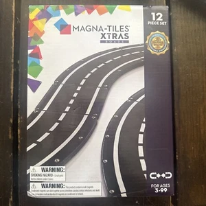 MAGNA-TILES XTRAS: Roads 12 Piece Magnetic Construction Set, The ORIGINAL Brand - Picture 1 of 1