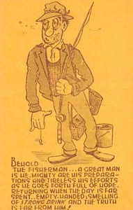 Postkarte: Fischerklage, Kein Fisch aber starkes Getränk, Vintage Comic Humor - Bild 1 von 2
