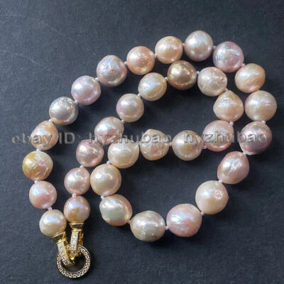 Collar de Perlas Edison Barroco Keshi Colorido Rosa Púrpura Mar del Sur 18-24"11-14mm Foto 1 de 4