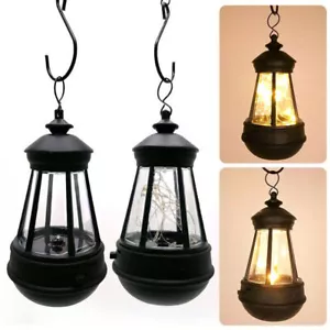 Solar Lantern Hanging LED Light Yard Outdoor Patio Garden Lamp Decor Waterproof - Picture 1 of 10