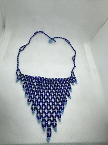 VINTAGE SCHMUCK TRADITIONELL TRIBAL PERLEN HANDARBEIT HALSKETTE CHOCO WOUNAN PANAMA  - Bild 1 von 6