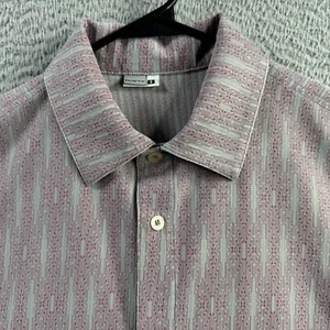Rusty Shirt Mens Small Gray Polyester Surf Rave 90s Y2K Button Up - Picture 1 of 10