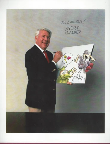 Mort Walker, Cartoonist, "Beetle Bailey" Cartoonist, Signed Photo, COA, UACC RD Cover