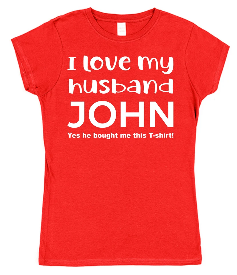 Personalised I Love My Husband T-Shirt Gift for Wife Valentine's Day Anniversary - Image 1 of 1