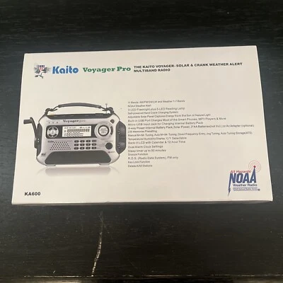 Kaito Voyager Pro KA600 Digital Solar Dynamo Hand Crank AM/FM/LW/SW & NOAA NEW - Image 1 of 2