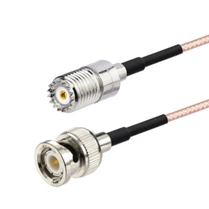 Mini-UHF Female to BNC Male Plug Jumper Pigtail Cable Coax RG316 6" 15cm - Picture 1 of 5