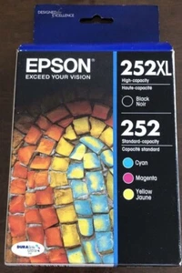 SET 4 Genuine Sealed Epson 252XL and 252 Cyn Mag Yel Ink Cartridges 2023 - Picture 1 of 1