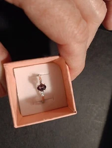  echter Lavendel Spinell Ring 6x4 oval Moissanit 925s platiniert Gr.8 - Bild 1 von 13