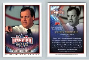 Chris Christie #5 Decision 2016 Trading Card - Picture 1 of 1
