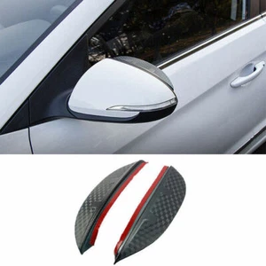 For Hyundai Elantra 2017-20 Carbon fiber Rearview Mirror Rain Eyebrow Trim 2x - Imagen 1 de 6