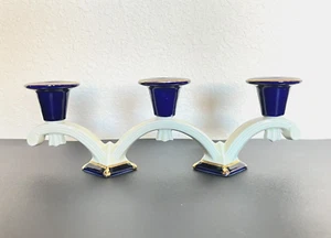KSK Kammerer Kamer & Kramer Candelabro Vintage Porcelana Cobalto Alemania - Imagen 1 de 21