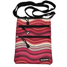 Yak Pak Crossbody Messenger Lined  Bag Adjustable Handle 3 Zip Pink Black White