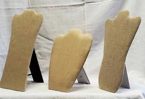 Burlap Necklace Stand - Strong Easel Necklace Display Stand Linen - NEW - Picture 1 of 4