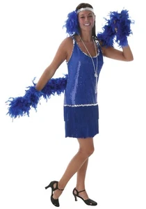 Women's Blue Fringe and Sequin 1920s Flapper Dress Costume Plus SIZE 2X (NEW) - Picture 1 of 1