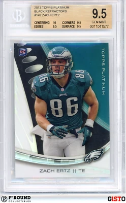 POP 1: Zach Ertz RC BGS 9.5: 2013 Topps Platinum Black Refractors Rookie Gisto - Image 1 of 3
