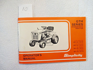 SIMPLICITY GTH SERIES HYDROSTATIC TRACTOR OPERATOR'S MANUAL.