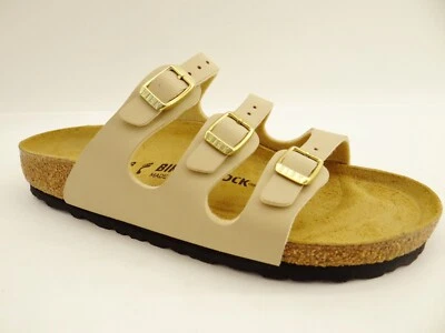 Birkenstock FLORIDA Sandcastle Beige Sandalen Slipper Pantoletten Schmale Gr.38 - Bild 1 von 4