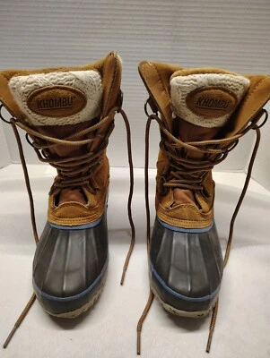 Khombu Women's SZ 6M Cozy Tan Tall Suede Snow Duck Boots Lace up Faux Fur - Image 1 of 4