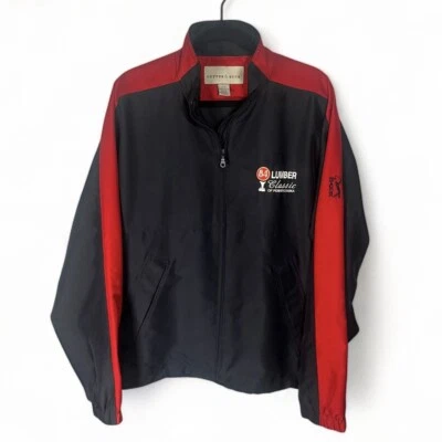 VTG Cutter and Buck Large Navy, Red Full Zip Embroidered Golf Windbreaker Jacket - Image 1 of 4