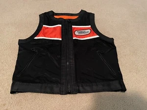 Harley Davidson Women's Black Orange Nylon Riding Vest (Medium) - Picture 1 of 4