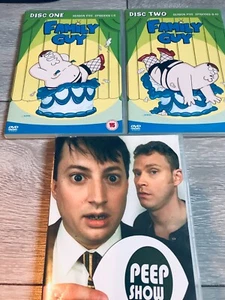 3x DVD movies. Peep show series one. Family guy, disc 2 season 5 and family guy. - Picture 1 of 1